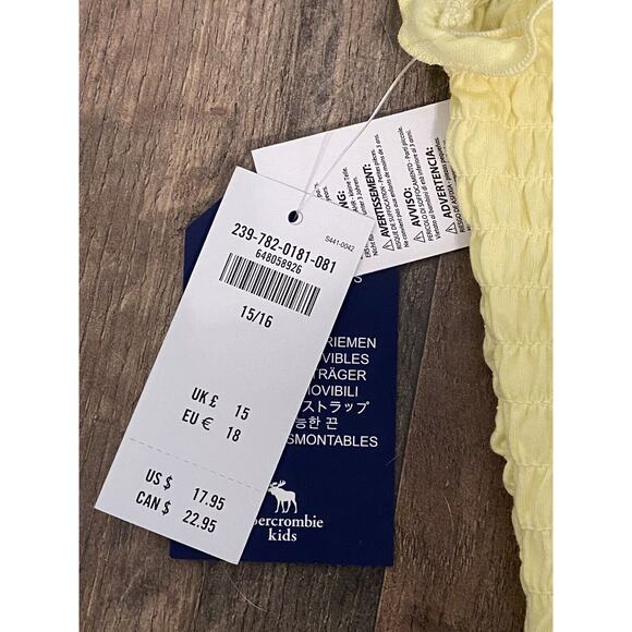 NWT Abercrombie Kids Girls Size 15/16 Yellow Tank Top Adjustable Straps NEW - Picture 4 of 4